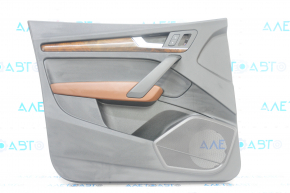 Door trim card front left Audi Q5 80A 18-20 black, with wood insert, brown armrest, scratches