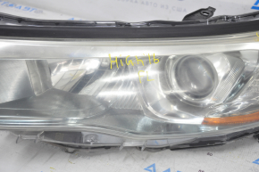 Headlight front left Toyota Highlander 14-16 bare, light, halogen, sand, for polishing