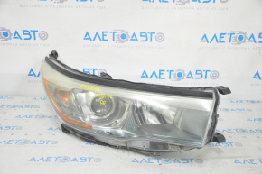 Headlight front right Toyota Highlander 14-16 bare, light, halogen, sand, for polishing, broken mount