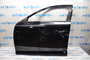 Bare front left door Audi A4 B9 17-19 keyless, black LY9B, painted 0.2, dented, bumps