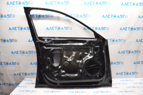 Bare front left door Audi A4 B9 17-19 keyless, black LY9B, painted 0.2, dented, bumps