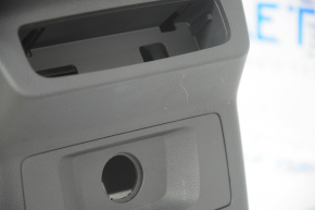 Central console armrest and cup holders Audi Q5 80A 18-24 black, brown armrest, scratches