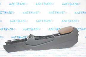 Central console armrest and cup holders Audi Q5 80A 18-24 black, brown armrest, scratches