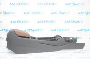 Central console armrest and cup holders Audi Q5 80A 18-24 black, brown armrest, scratches
