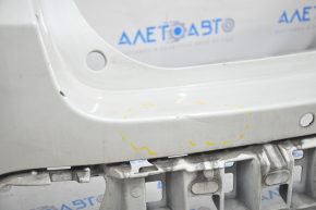 Rear bumper bare Toyota Highlander 14-16 for parking sensors white, pressed