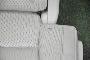 Rear row of seats 2nd row Toyota Highlander 14-16 leather beige, mechanical, perforation, worn
