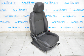 Passenger seat Buick Encore 17-19 with airbag, mechanics, black, combination leather cloth, scratches on plastic