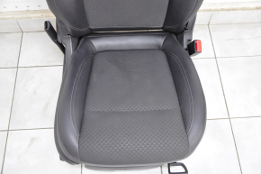 Passenger seat Buick Encore 17-19 with airbag, mechanics, black, combination leather cloth, scratches on plastic