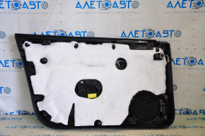 Door trim card front right Tesla Model 3 21 - black leather, wood, with window lift control and door opening button, wood swelled, scratches