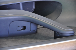Door trim card front right Tesla Model 3 21 - black leather, wood, with window lift control and door opening button, wood swelled, scratches
