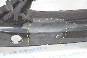 Front bare bumper Porsche Cayenne 958 11-14 black, for parking sensors, for headlight washers, pressed, broken fastener, cracks