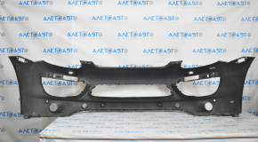 Front bare bumper Porsche Cayenne 958 11-14 black, for parking sensors, for headlight washers, pressed, broken fastener, cracks