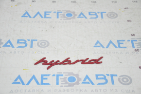 Emblem inscription "hybrid" right wing Porsche Cayenne 958 11-14 red, painted