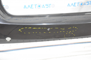 Rear bumper bare Porsche Cayenne 958 11-14 for parking sensors, black, pressed