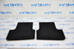 Set of floor mats for Mercedes CLA 14-19 black, cloth, grey piping, torn