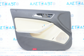 Door trim card front left Mercedes GLA 15-20 leather beige, chrome insert, leather butt