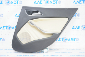 Door trim card rear right Mercedes GLA 15-20 leather black, insert beige leather, armrest leather, chrome insert