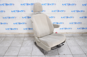 Passenger seat Toyota Sienna 11-14 without airbag, mechanical, velour, beige, for dry cleaning