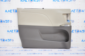 Door trim card rear left Toyota Sienna 11-14 beige with curtain, scratch