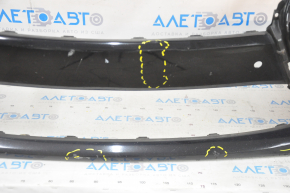 Bare front bumper Lexus ES300h ES350 13-15 pre-rest, for parking sensors, black, scratches, pressed