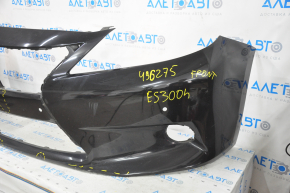 Bare front bumper Lexus ES300h ES350 13-15 pre-rest, for parking sensors, black, scratches, pressed