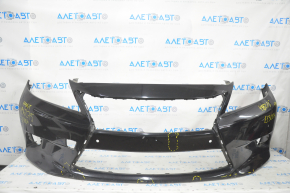 Bare front bumper Lexus ES300h ES350 13-15 pre-rest, for parking sensors, black, scratches, pressed