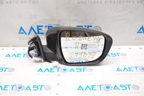 Side mirror right complete Nissan Rogue 14-16 5 pins, turn signal, black, worn