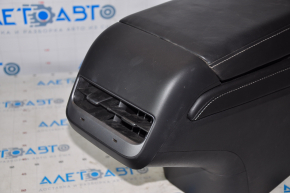 Central console armrest and cup holders Tesla Model 3 21- leather black, no wiring, broken pocket mechanism, scratches