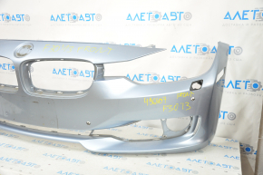 Bare front bumper BMW 3 F30 12-15 for parking sensors, for washers, blue, scratches, breakage of the mount, crack