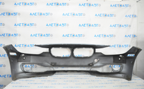 Bare front bumper BMW 3 F30 12-15 for parking sensors, for washers, blue, scratches, breakage of the mount, crack