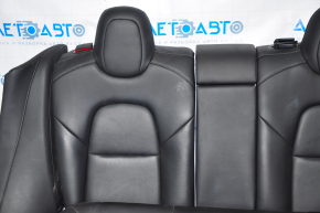 Rear row of seats 2nd row Tesla Model 3 18 - black leather, heated, dented, broken side panel fastening