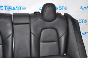 Rear row of seats 2nd row Tesla Model 3 18 - black leather, heated, dented, broken side panel fastening