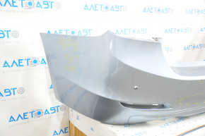 Bare rear bumper BMW 3 F30 12-15 for parking sensors, blue, pressed, scratches, broken mount