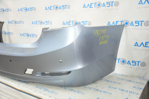 Bare rear bumper BMW 3 F30 12-15 for parking sensors, blue, pressed, scratches, broken mount