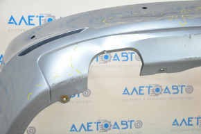 Bare rear bumper BMW 3 F30 12-15 for parking sensors, blue, pressed, scratches, broken mount