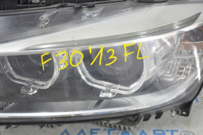 Front left headlight complete BMW 3 F30 12-15 xenon, sand, cobweb, broken fastener