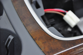 Central console armrest and cup holders Audi Q5 8R 09-17 dark gray, wood insert, scratches