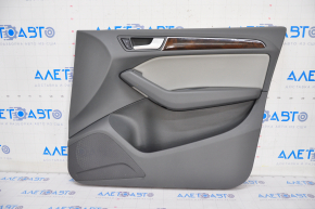 Door trim card front right Audi Q5 8R 09-17 dark gray, with wood insert, with window lift control, scratches