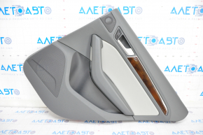 Door trim card rear right Audi Q5 8R 09-17 dark gray, with wood insert, with window lift control, scratches
