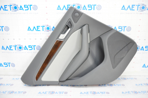 Door trim card rear left Audi Q5 8R 09-17 dark gray, with wood insert, with window lift control, scratches