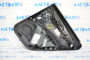 Door trim card rear left Audi Q5 8R 09-17 dark gray, with wood insert, with window lift control, scratches