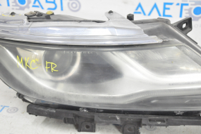 Front right headlight complete Lincoln MKC 15 - xenon, with cover and mount, sand, for polishing, cracks on the cover