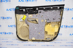 Door trim card front left Toyota Highlander 14-16 under JBL, beige, wood insert