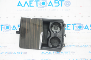 Box pocket central console BMW 5 G30 17-23 wood, with cigarette lighter and USB HUB, scratches