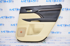 Door trim card rear right Toyota Highlander 14-16 under JBL with curtain, beige, wood insert