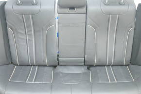 Rear row of seats 2 row BMW 5 G30 17-23 leather black, white stitching