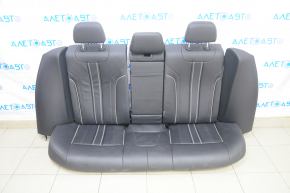 Rear row of seats 2 row BMW 5 G30 17-23 leather black, white stitching