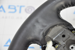 Naked steering wheel Toyota Highlander 14-19 leather, heated, black, scratches, worn
