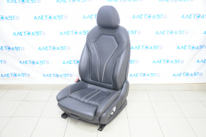 Driver's seat BMW 5 G30 17-23 with airbag, leather black, white stitching