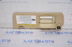 Left visor Toyota Highlander 14-19 beige, without hook